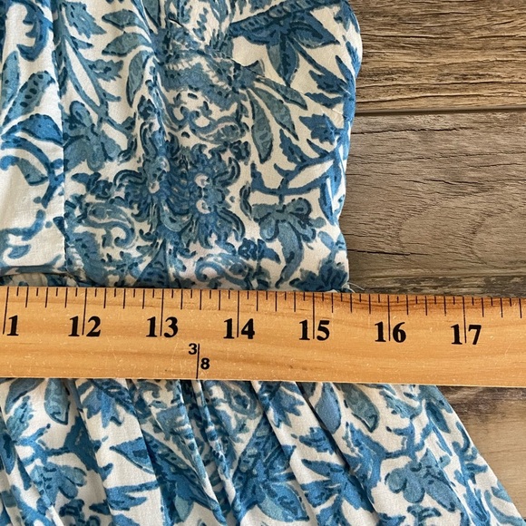 Olivaceous Women's Mini Dress Sundress Size Large Floral Blue Halter Neck Ruffle - Picture 8 of 12